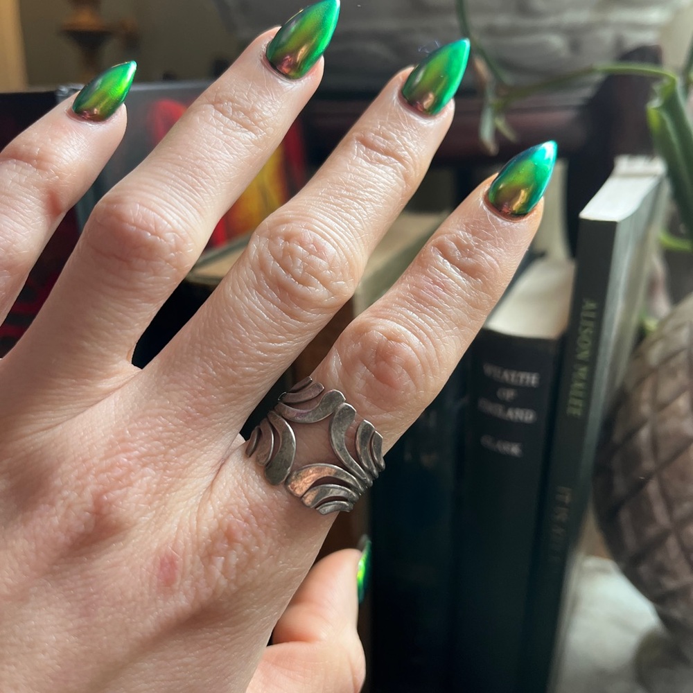 Sterling Silver Sculpted Wave Ring - Silver